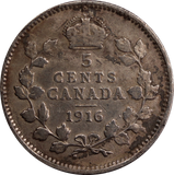 Canada 1916 5 Cent Fine