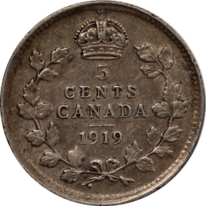 Canada 1919 5 Cent Fine