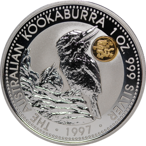 1997 Kookaburra 1oz Silver Dragon Privy Mark Coin