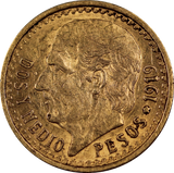 Mexico 1919 2.5 Pesos Gold Coin gVF