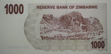 2007 Zimbabwe $1000 Dollar Cheque UNC