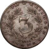 1860 Hogarth & Erichsen, Sydney Silver Threepence VF