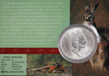 1998 Australian Kangaroo 1oz Silver Coin in Card