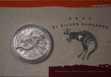 2003 Australian Kangaroo 1oz Silver Coin in Card