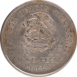 1952 Mexico 5 Pesos Silver Coin VF