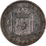 Spain 1880 50 Cents aVF