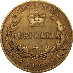 1856 Sydney Mint Half Sovereign VG