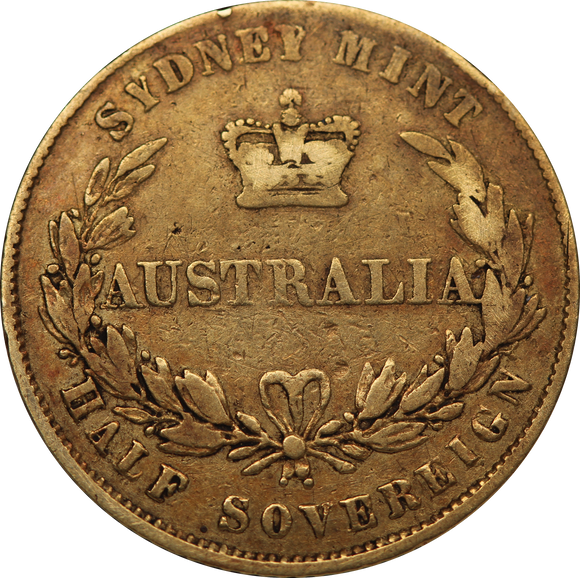 1856 Sydney Mint Half Sovereign VG