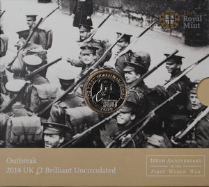 GB 2014 Outbreak WWI 2 Pound BU