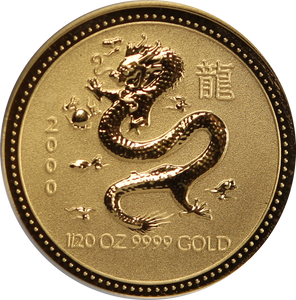 2000 Year of the Dragon 1/20oz Gold Coin