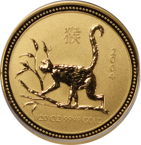 2004 Year of the Monkey 1/20oz Gold Coin