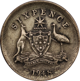 1948 Sixpence Off Centre Struck aVF