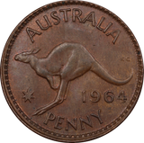 1964 Penny Off Centre Struck UNC