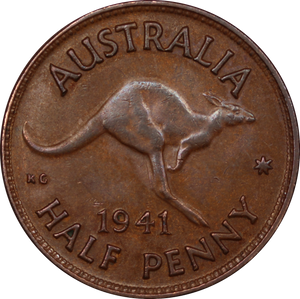 1941 Halfpenny VF