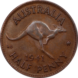 1941 Halfpenny VF