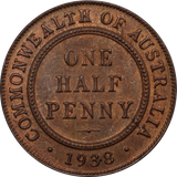 1938 Halfpenny UNC