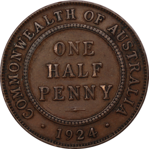 1924 Halfpenny VF