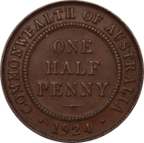 1924 Halfpenny gVF