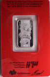 2012 PAMP 10 gram Silver Dragon Minted Bar