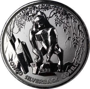 2021 Congo Silverback Gorilla 1oz Silver Coin