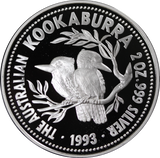 1993 Kookaburra 2oz Silver Proof Coin