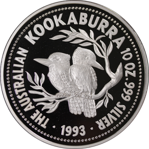 1993 Kookaburra 10oz Silver Proof Coin