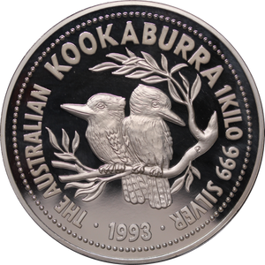 1993 Kookaburra 1 Kilo Silver Proof Coin