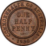 1938 Halfpenny UNC