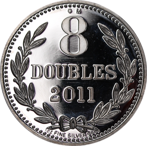 2011 Guernsey 8 Doubles 1oz Silver Coin