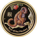 2016 Year of the Monkey 1/4oz Coloured Gold Proof Coin