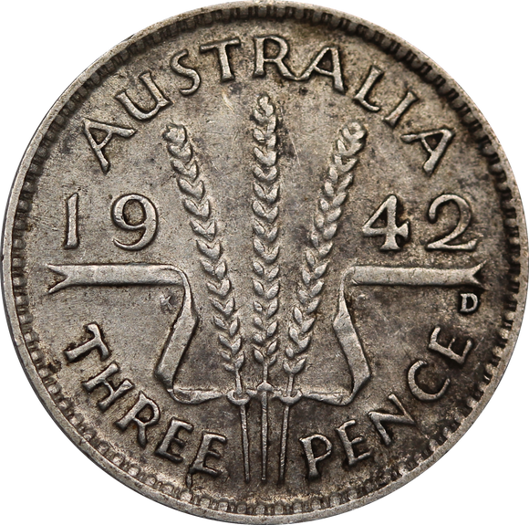 1942 Threepence Circulated