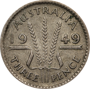 1949 Threepence Circulated