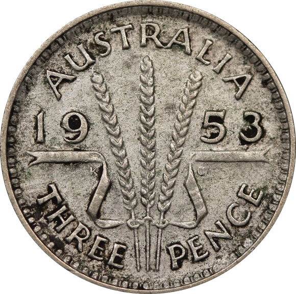 1953 Threepence Circulated