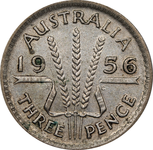 1956 Threepence Circulated