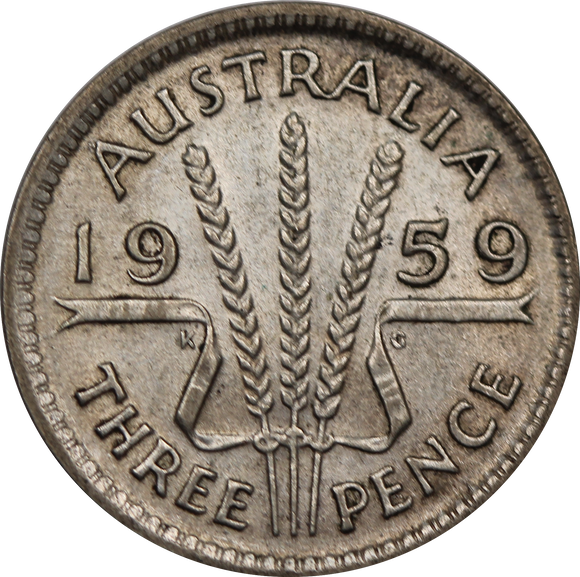 1959 Threepence Circulated