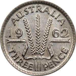 1962 Threepence aUNC