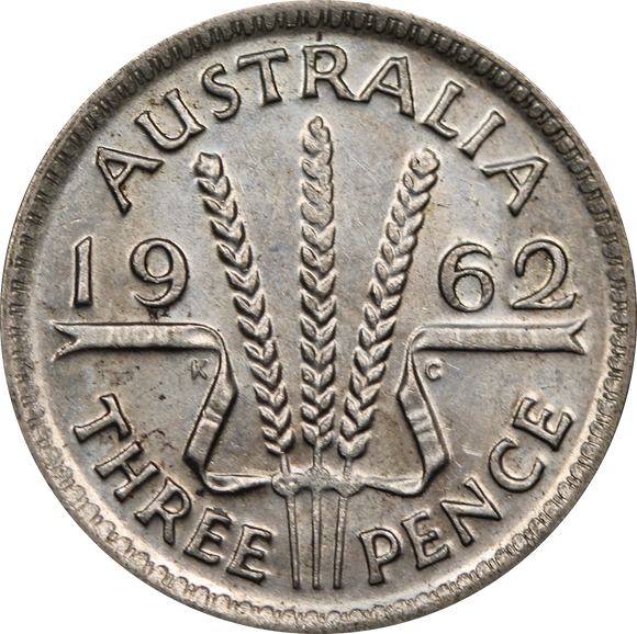 1962 Threepence aUNC