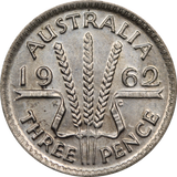 1962 Threepence aUNC