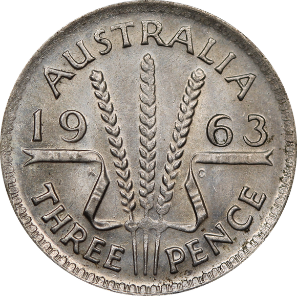 1963 Threepence aUNC