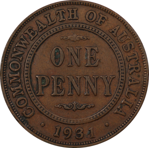 1931 Penny - Dropped 1 Variety Fine