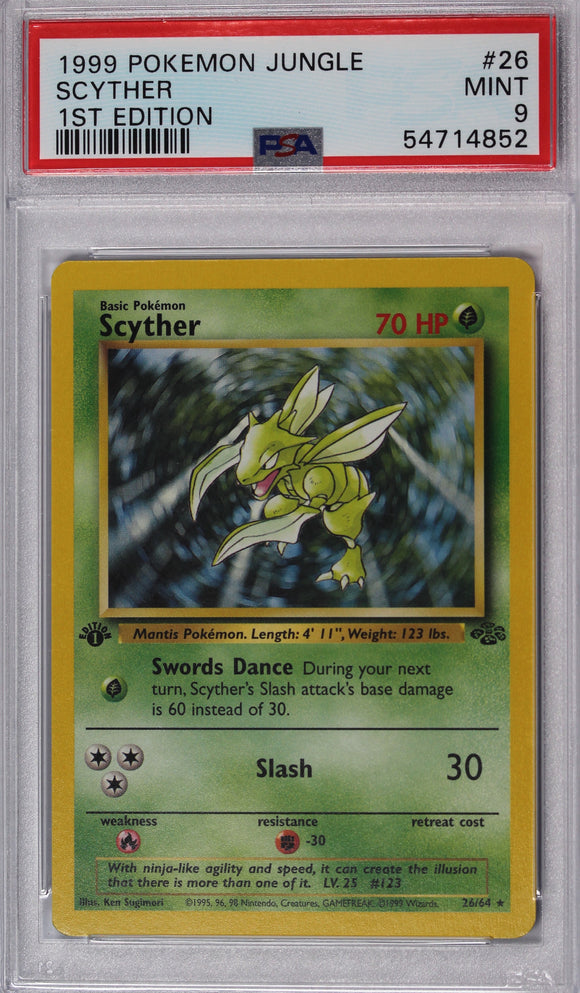 Scyther 1999 First Edition Jungle Set PSA 9