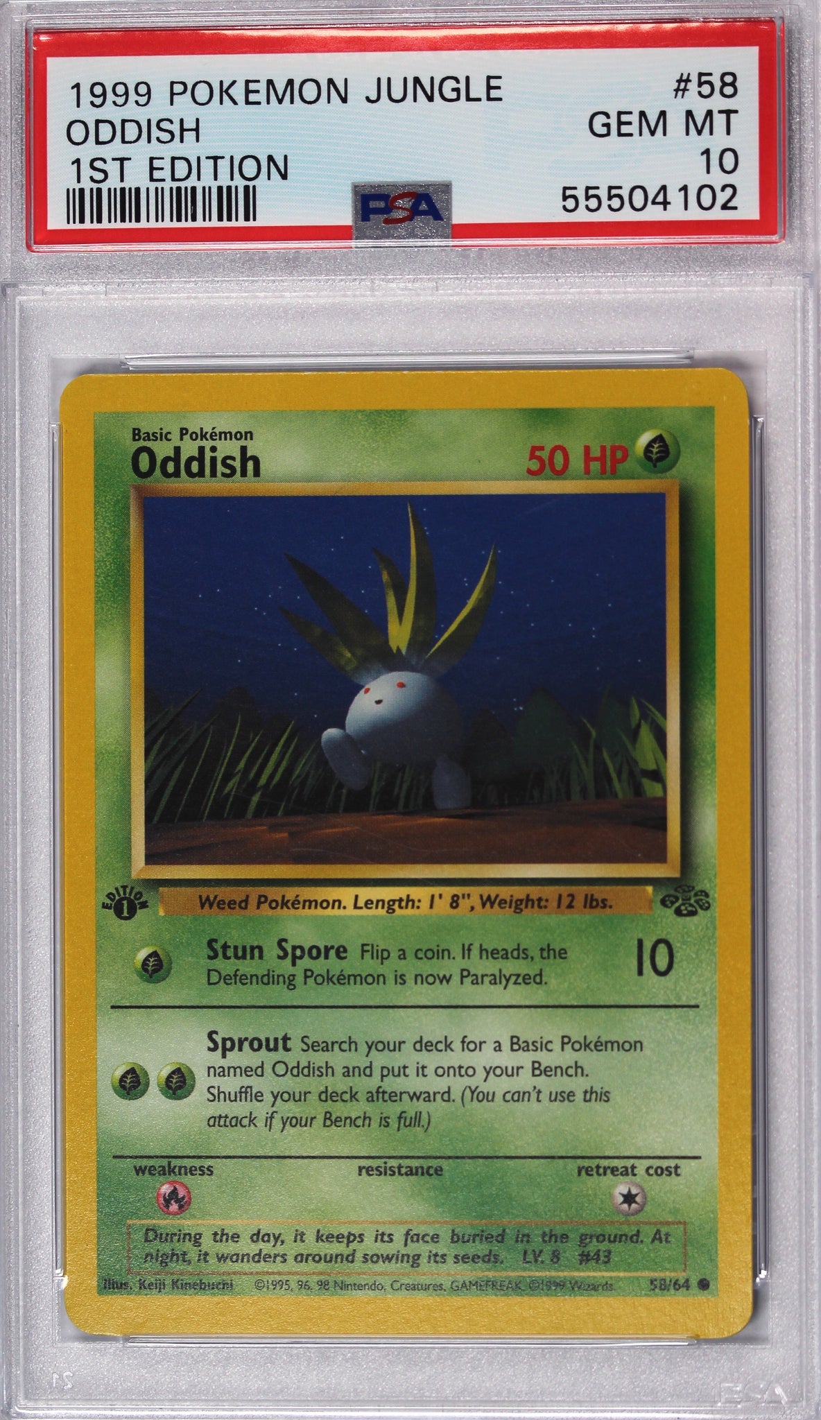 Oddish 1999 First Edition PSA 10 Pokemon Card Thompsons Coins Oddish 1999 First Edition PSA 10 Pokemon Card Thompsons Coins