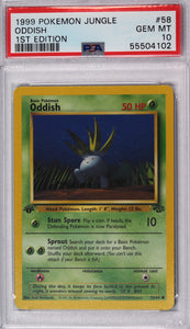 Oddish 1999 First Edition PSA 10 Pokemon Card Oddish 1999 First Edition PSA 10 Pokemon Card
