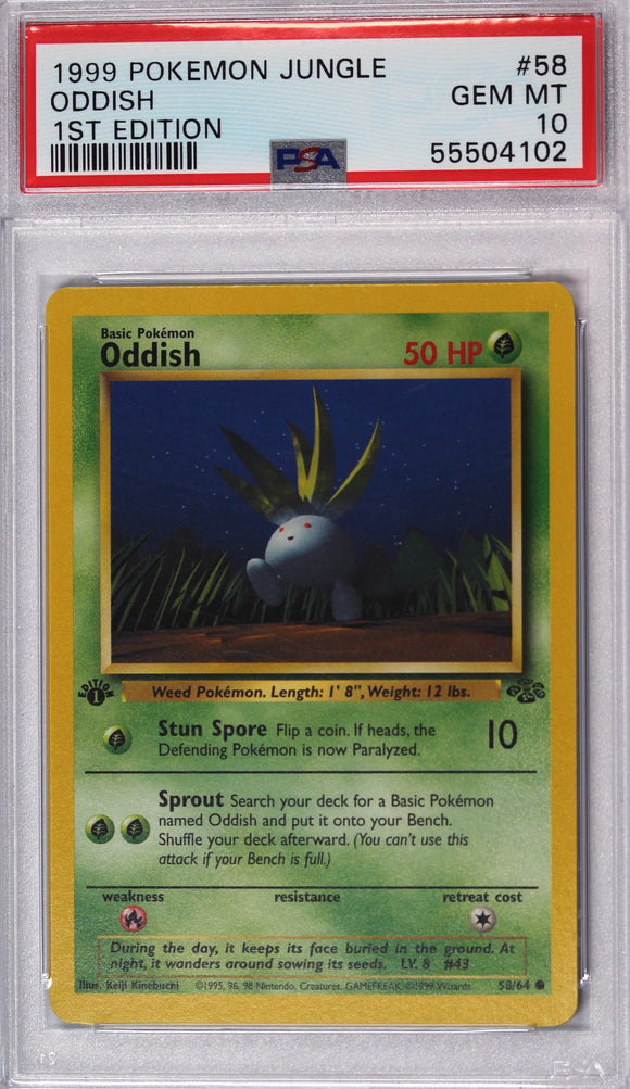 Oddish 1999 First Edition PSA 10 Pokemon Card – Thompsons Coins