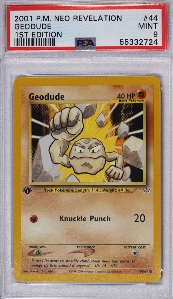 Geodude 2001 First Edition PSA 9 Pokemon Card – Thompsons Coins
