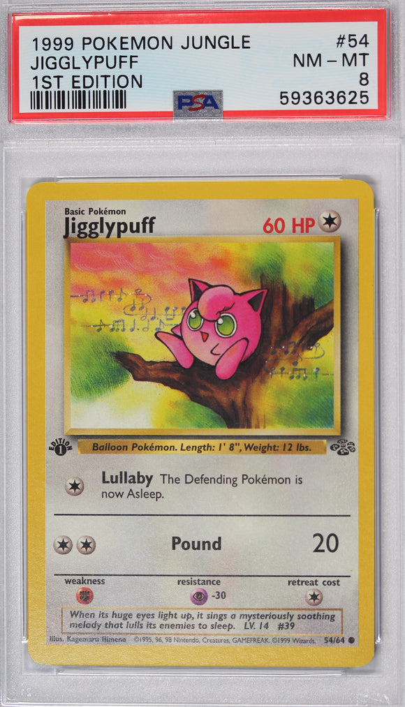 Jigglypuff 1999 Jungle Set First Edition PSA 8 Pokemon Card