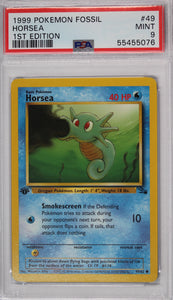 Horsea 1999 First Edition Fossil Set PSA 9 Pokemon Card Horsea 1999 First Edition Fossil Set PSA 9 Pokemon Card