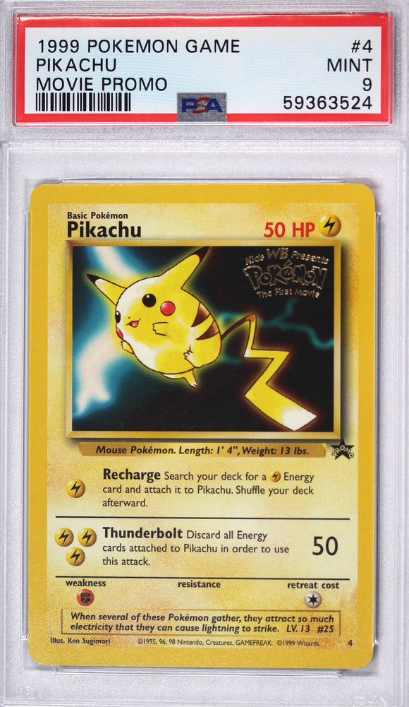 Pikachu 1999 The First Movie Black Star Promo PSA 9 Pokemon Card – Thompsons Coins