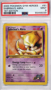 Sabrina's Abra 2000 First Edition PSA 9 Pokemon Card