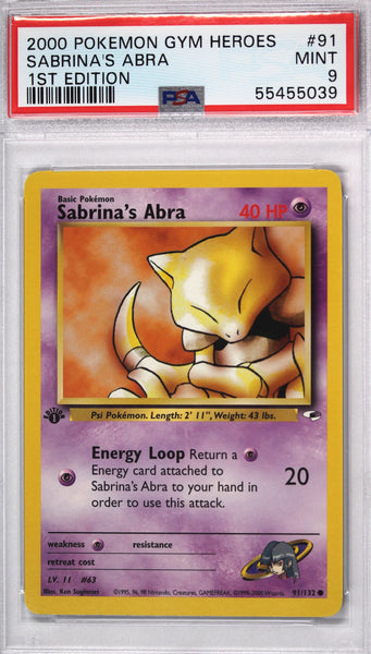 abra pokemon card Sabrina's 2000 First Edition PSA 9 – Thompsons Coins Pokemon TCG - SV4a -